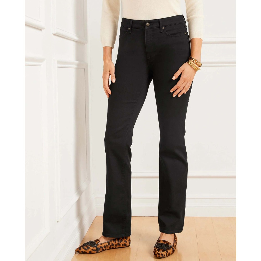 TALBOTS Barely Boot Black Jeans Plus Size 14W NEW High Waist Casual Stretch